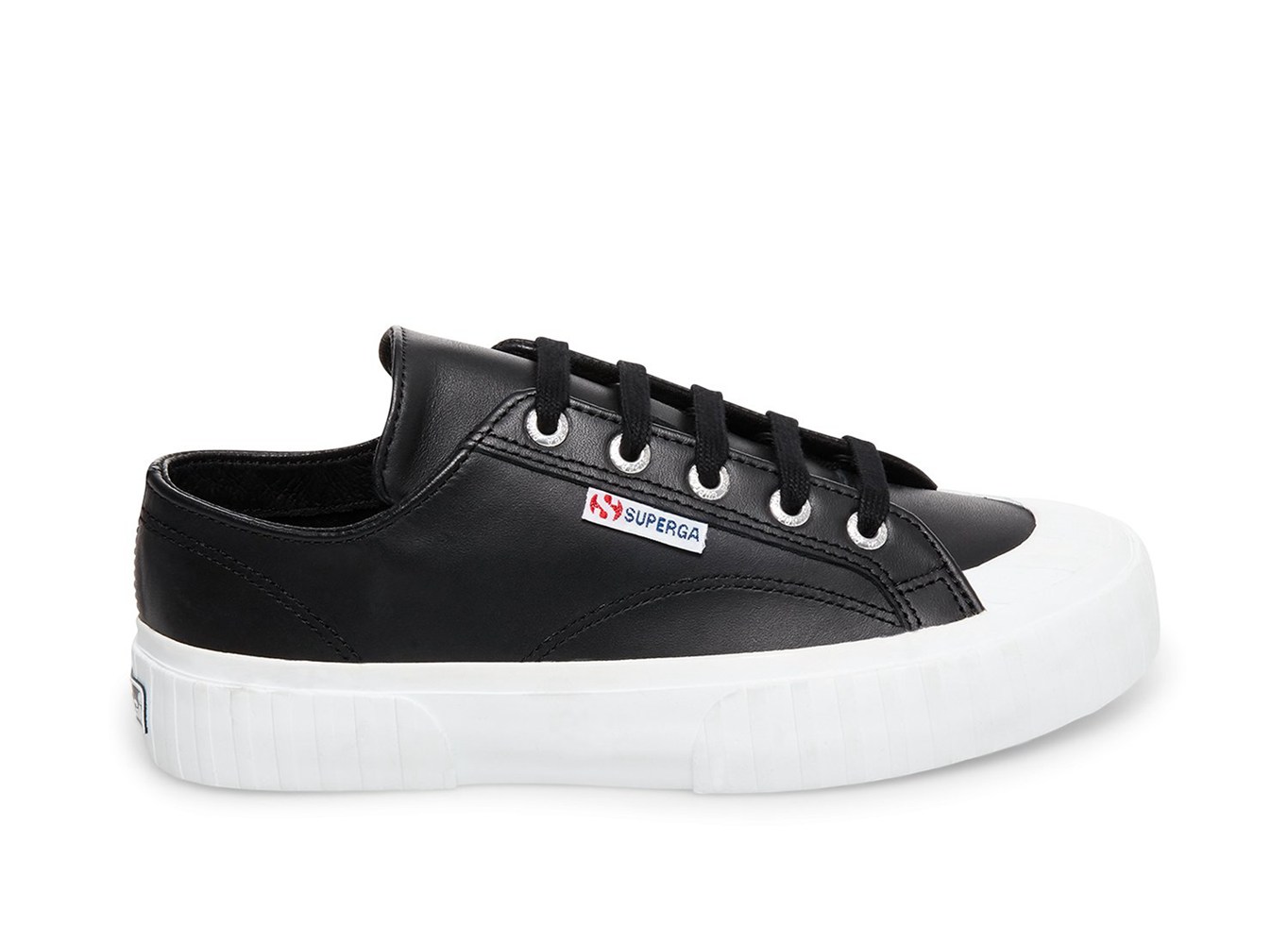 Zapatillas Superga Mujer Negras - 2630 Cownappau Cuero - 671590HOW